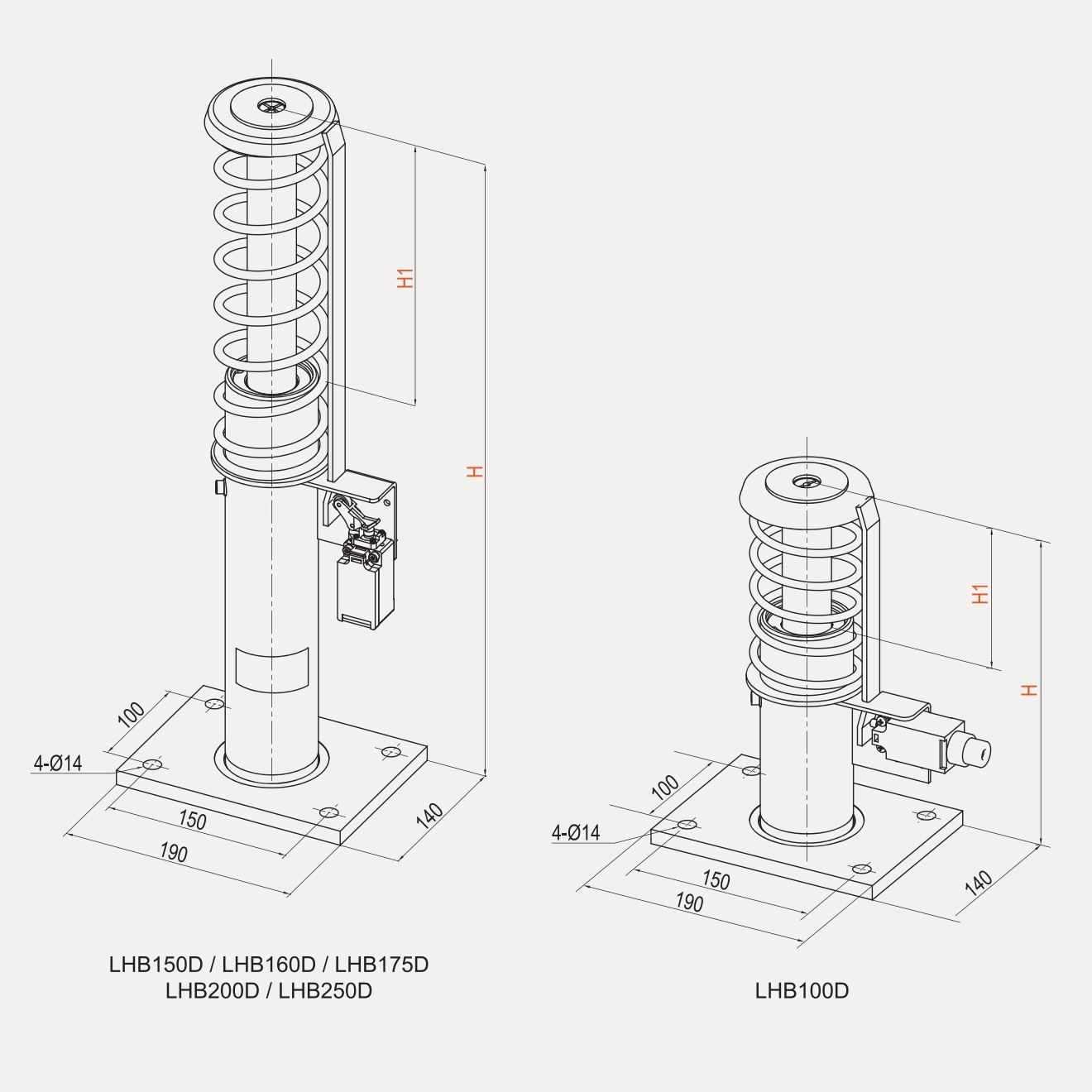 LHB160D Elevator Part Safety Device Oil Buffer for Passenger Lift